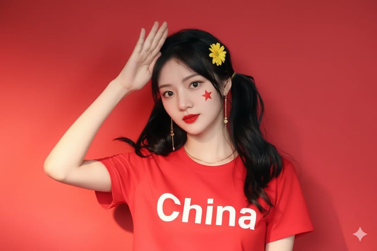 Chinese Red Selfie Photo