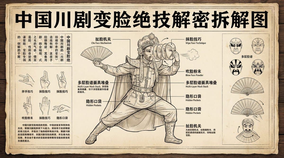 Sichuan Opera Face-Changing Technique Decoded Diagram