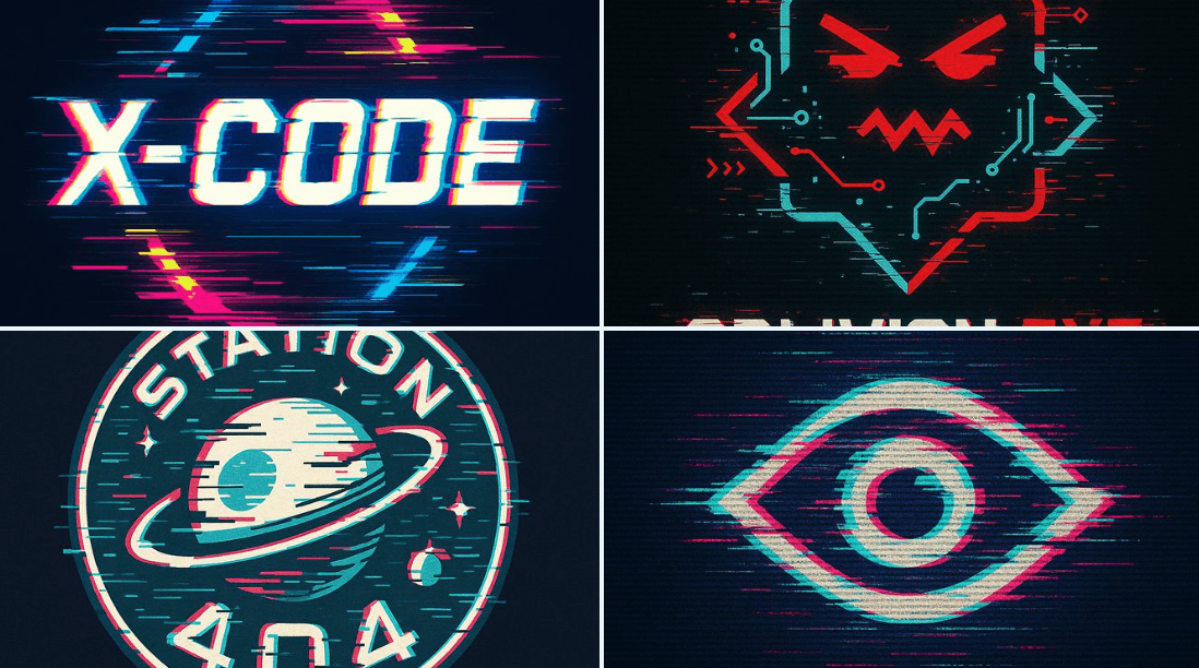 Glitch Vector Logo Style