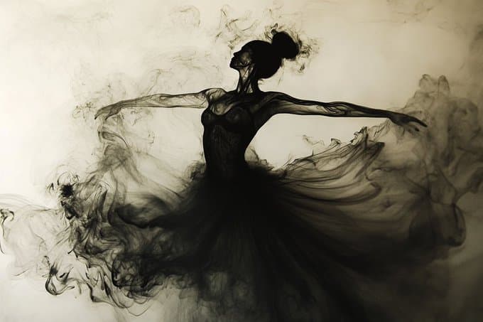 墨水风格营造出梦幻般的诗意氛围