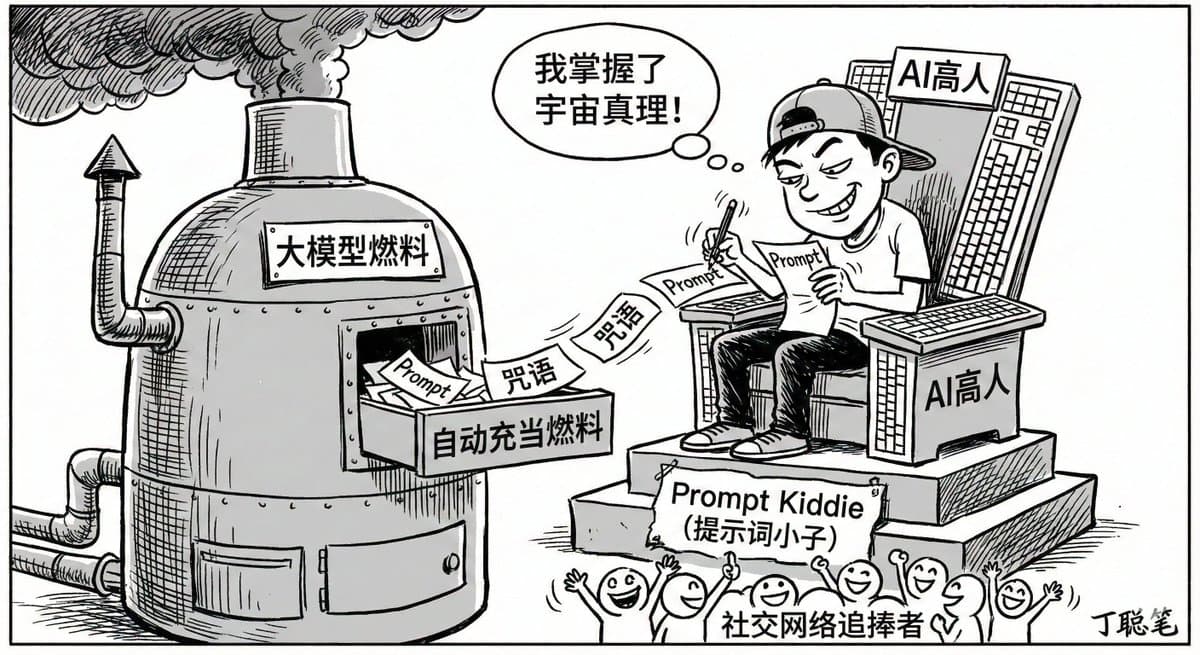 提示词小子讽刺漫画